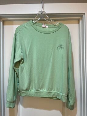 Roxy Mint Green Crewneck Pullover Sweatshirt